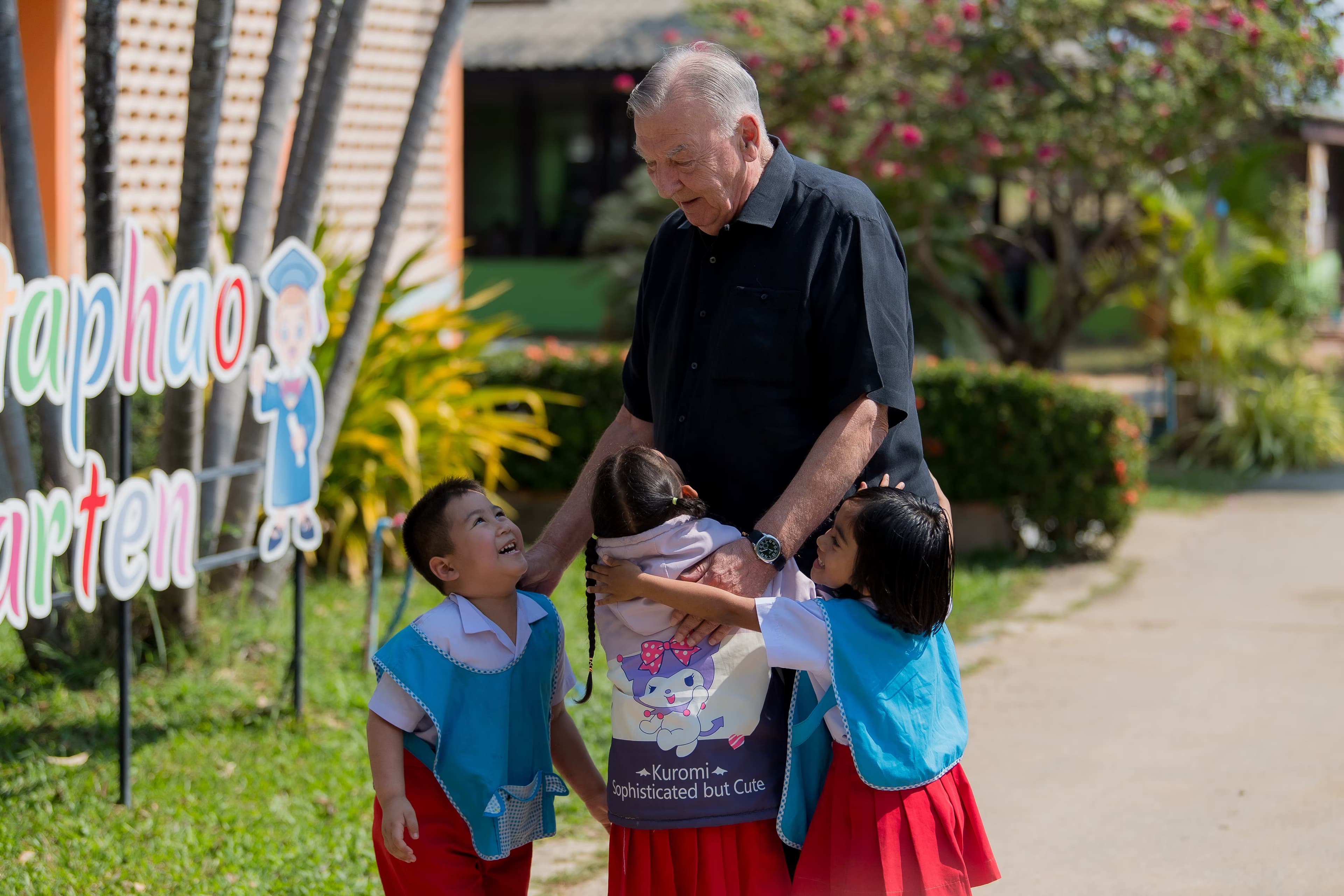 Roger Perrin with children
