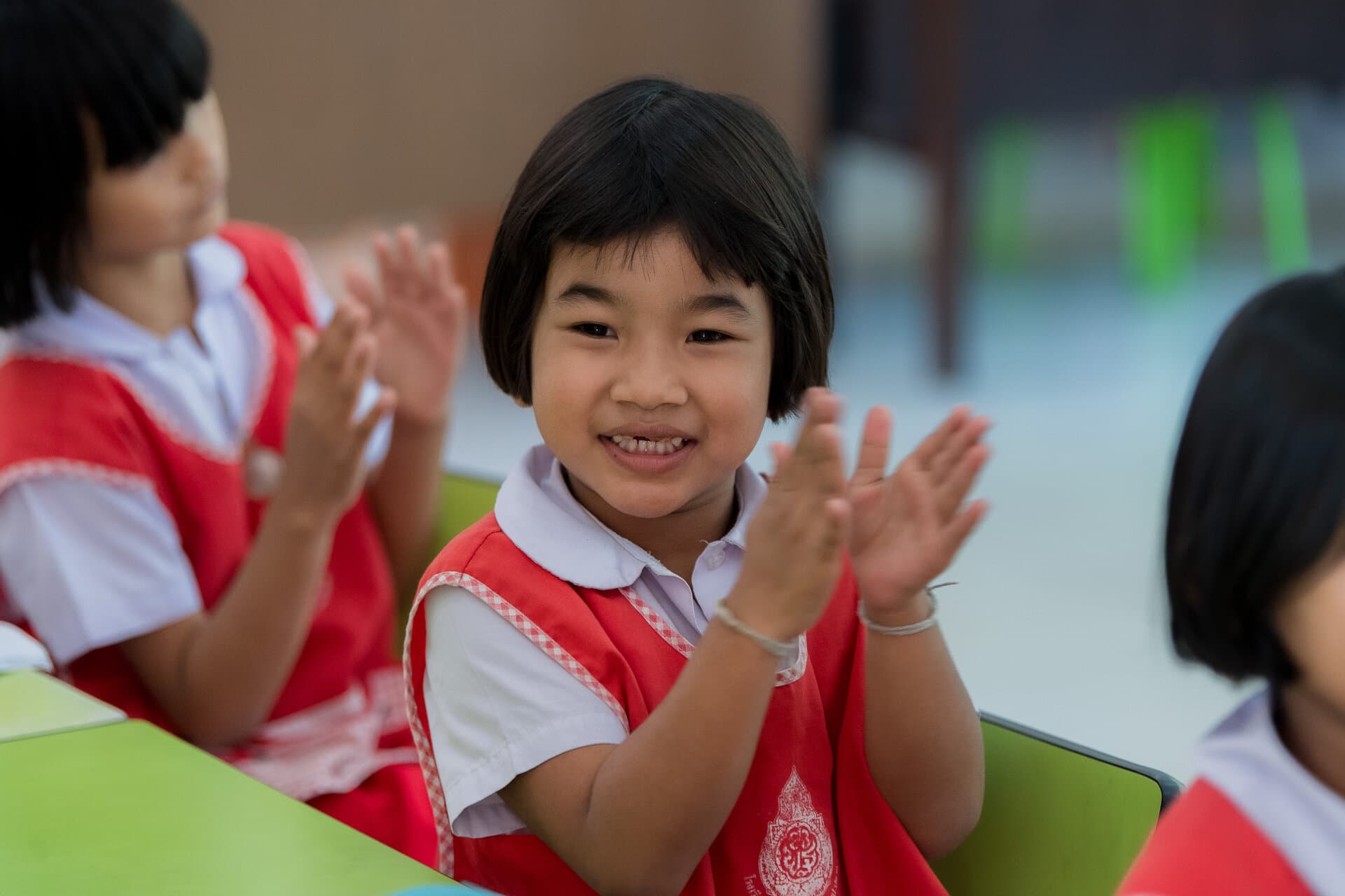 Happy child celebrating learning achievement